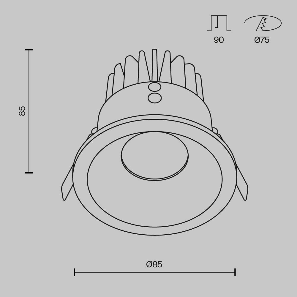 Встраиваемый светильник Zoom 4000K 1x12Вт 60° IP 65 Technical - фото №6
