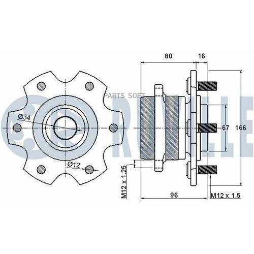 RUVILLE 220995 Подшипник-ступица MITSUBISHI Pajero III T.T. Pajero IV T. T.