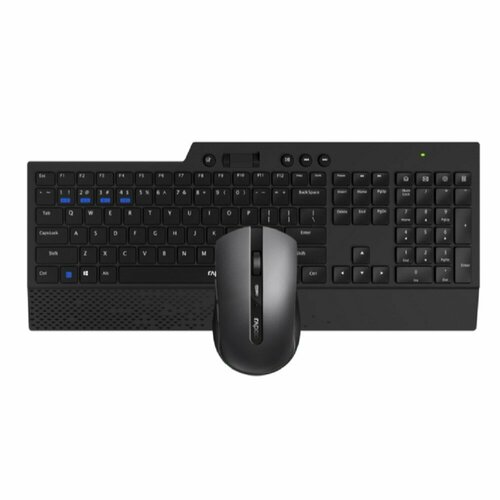 комплект клавиатура мышь rapoo 9700м dark grey серый серый 14521 Rapoo Клавиатура + мышь 8200T клав: черный мышь: черный, USB беспроводная, slim