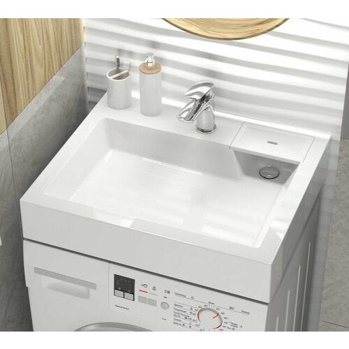 Раковина для ванной над стиральной машиной Uperwood Vission, 60*50 см, белая глянцевая
