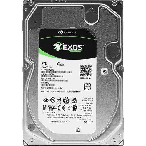 SEAGATE Жесткий диск Seagate SATA-III 8Tb ST8000NM000A Server Exos 7E8 512E (7200rpm) 256Mb 3.5 ST8000NM000A