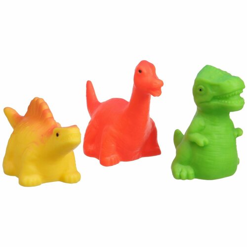 фото Набор резиновых игрушек для ванны «динозавры», 3 шт, крошка я
