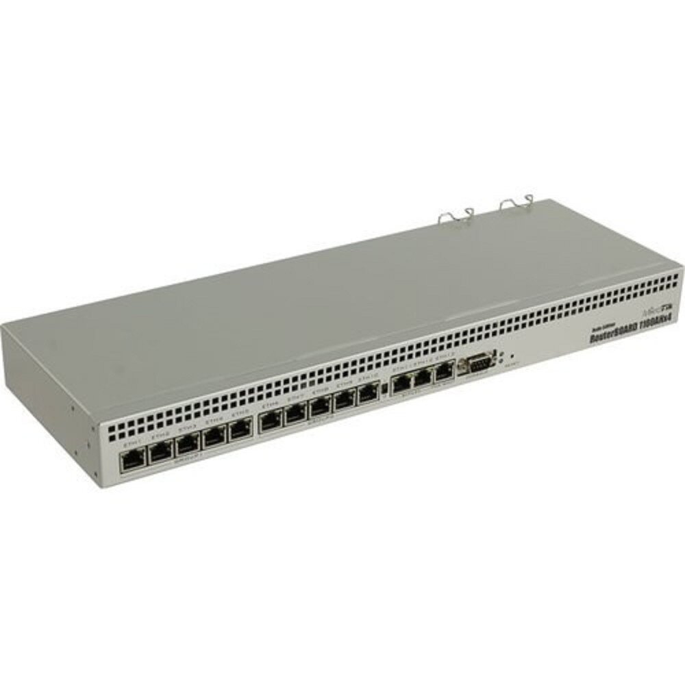 Mikrotik Сетевое оборудование MikroTik RB1100DX4 Dude Edition Маршрутизатор, в стойку, 13x 1G Ethernet, 2x SATA3, 2x M.2, 60Gb SSD