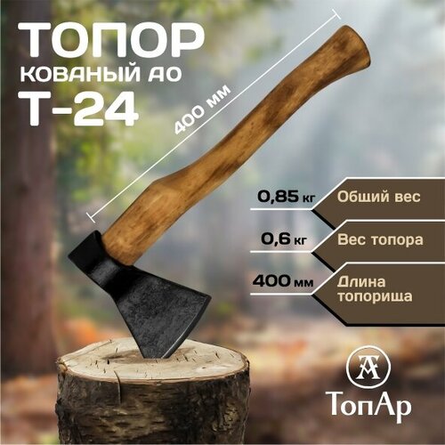 Топор кованый с деревянной рукояткой Black Axe ТопАр 0,6 кг/ Топорище 400 мм термообработанное из березы/дерево/с порошковым покрытием/в сборе А0 топор кованый топар wolf axe 800г деревянная ручка а0