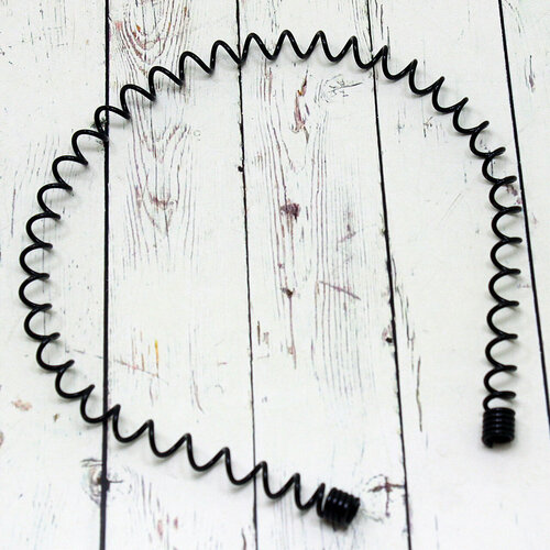Ободок-пружинка для волос черный ободок пружинка металлическая 10мм черный