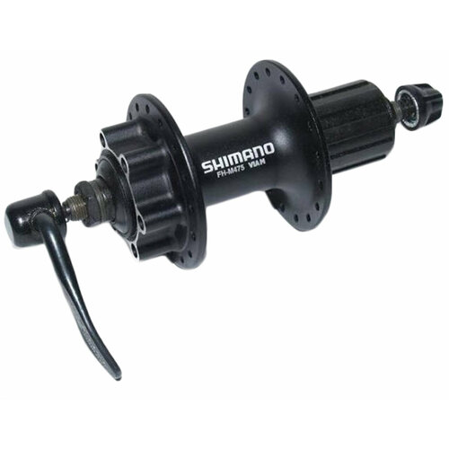 Втулка задняя Shimano M475, 36 отв, 8/9 ск, 6 болтов, QR, 166 мм. Черный втулка задняя shimano deore m525a 36 отверстий 8 9ск qr 6 болт