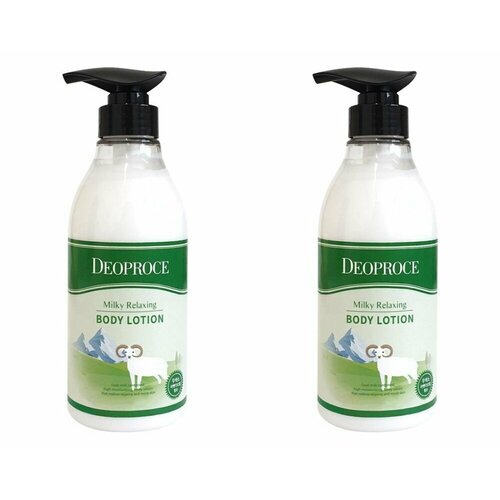 DEOPROCE Лосьон для тела успокаивающий на основе козьего молока MILKY RELAXING BODY LOTION, 500 мл, 2 шт косметика для мамы deoproce лосьон для тела хлопок роза milky relaxing 500 мл