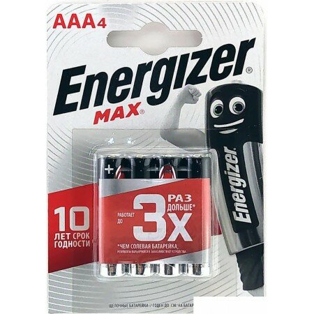 Батарейка Energizer Max LR03 AAA BL4 4 шт. E300157304P