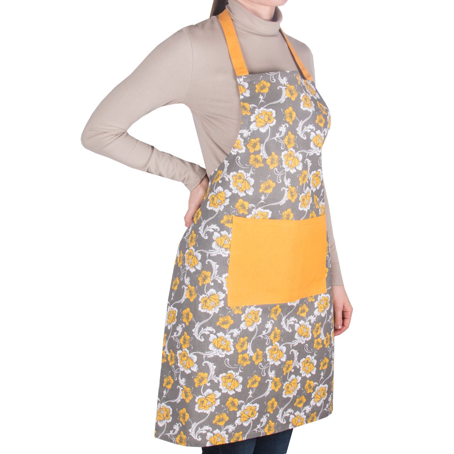 фото Фартук кухонный "Yellow flowers" Borghouse, размером 80х60 см