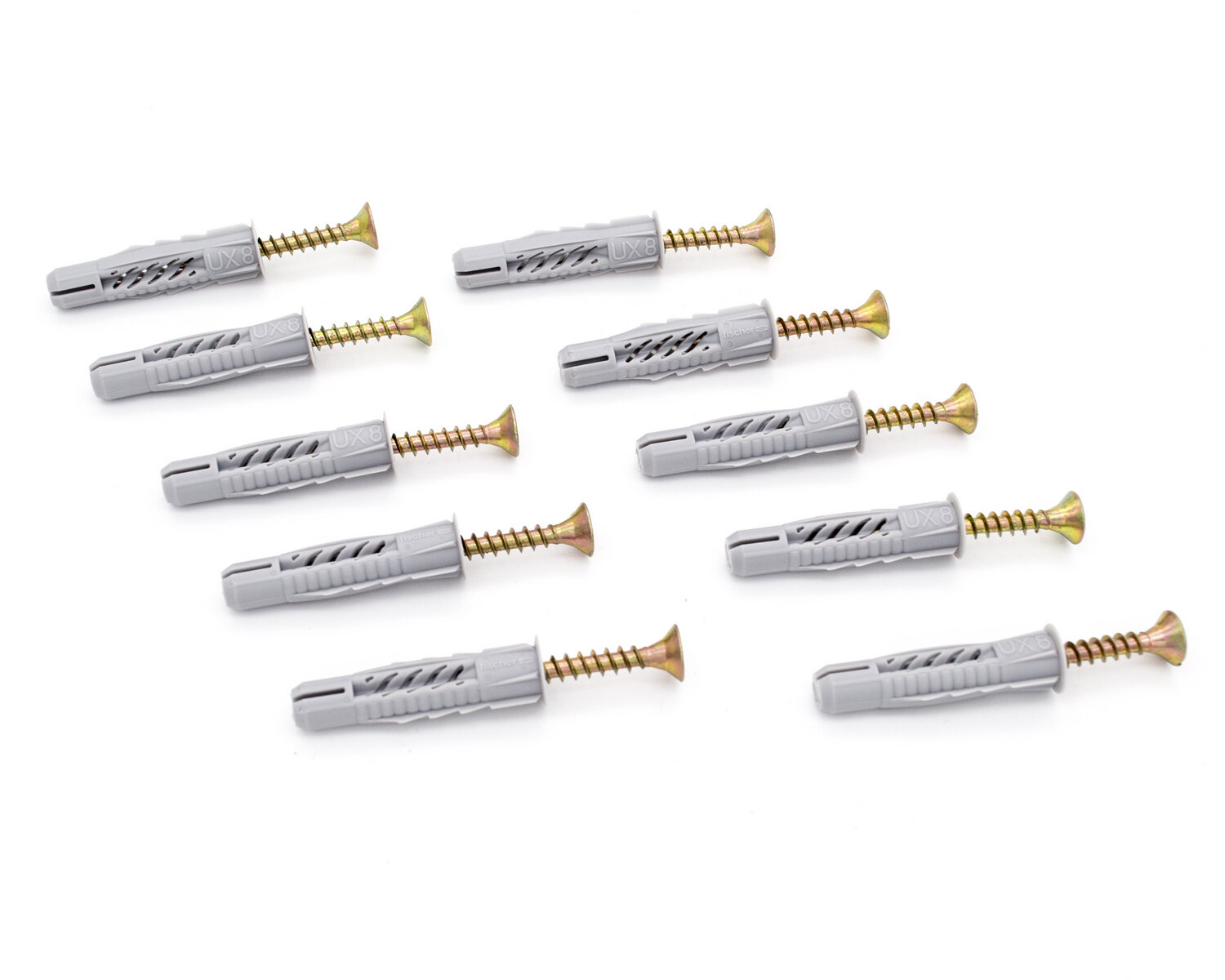фото Универсальный дюбель fischer с кромкой + шуруп, 8x40 мм, 10 штук