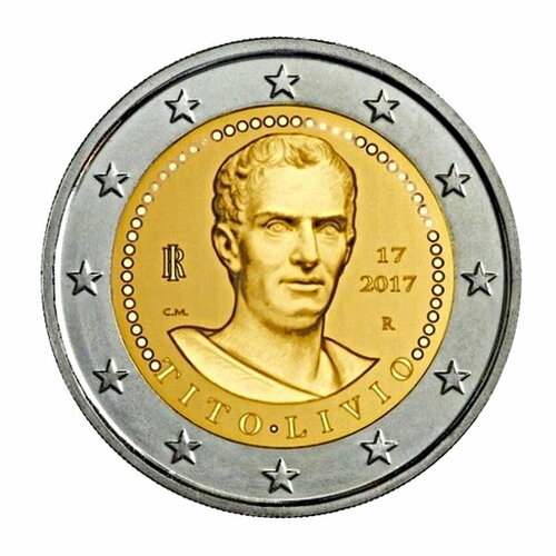 2 евро 2017 Италия Тит Ливий UNC монета 2 евро сан марино 2017 г в unc