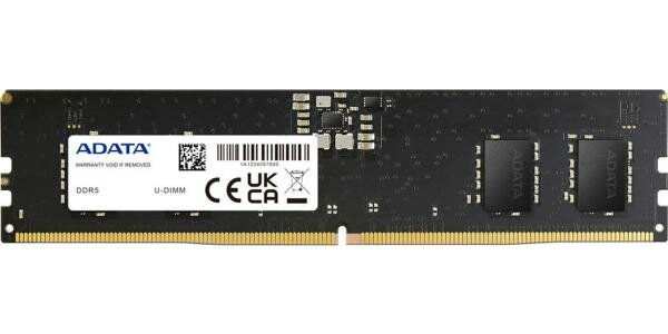 Оперативная память для компьютера 8Gb (1x8Gb) PC5-38400 4800MHz DDR5 UDIMM Unbuffered CL40 A-Data AD5U48008G-S