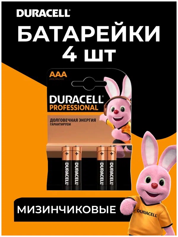 Батарея Duracell ААА LR03-4BL Professional 4 шт.