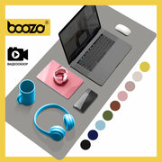 Коврик для мышки большой BOOZO Desk mate s, кожаный коврик для мыши, коврик для мышки компьютерный, темно-серый