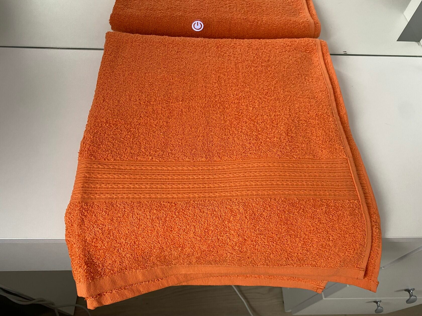Оранжевое махровое полотенце "Косичка" 70 х 140 см
