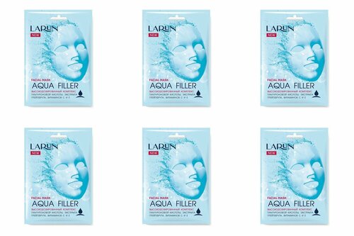 Larun Маска для лица тканевая Aqua Filler, 25 мл, 6 шт.