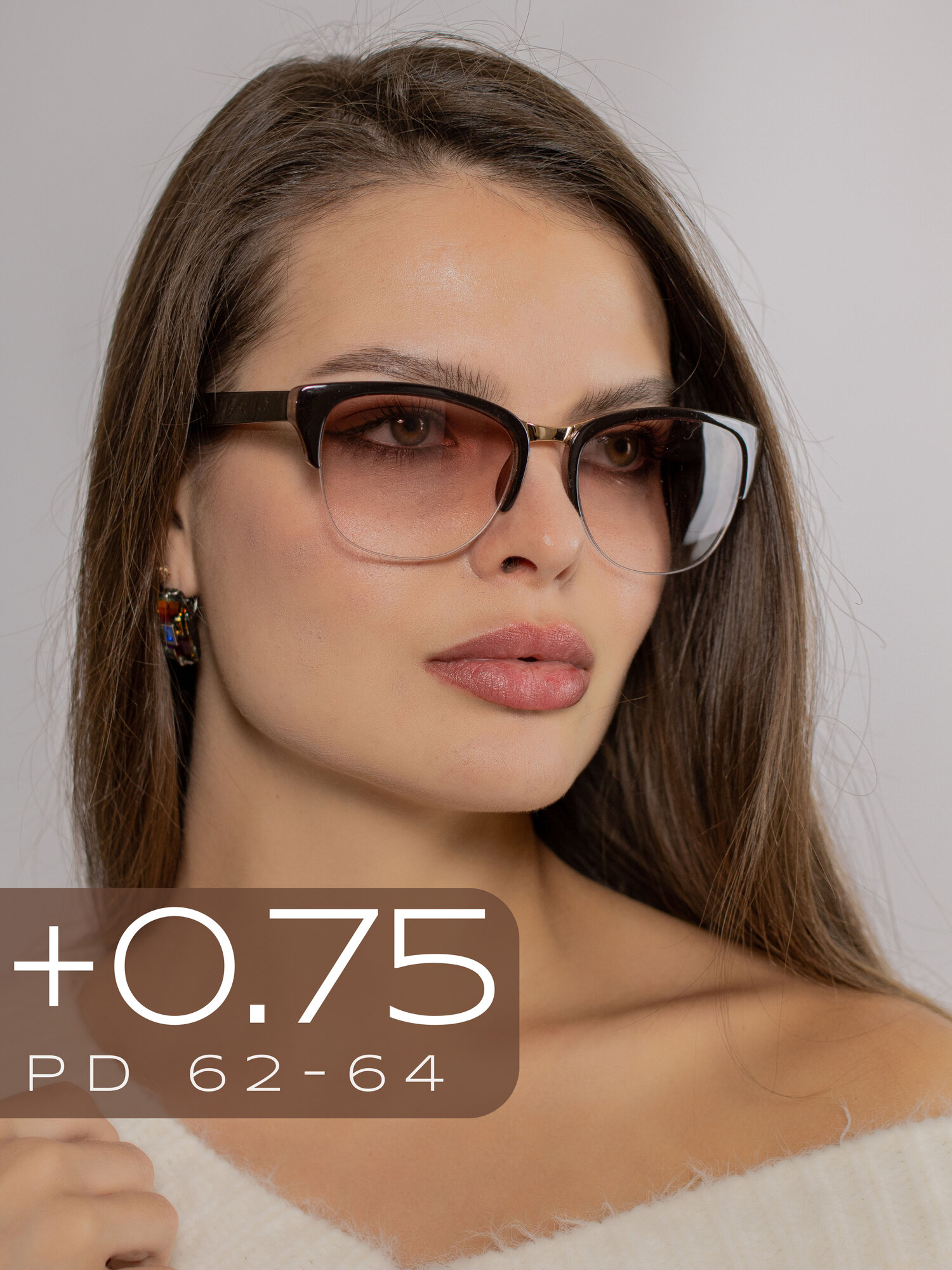 Очки для зрения женские +0,75 / Готовые корригирующие очки с диоптрией +0.75 / Очки для чтения