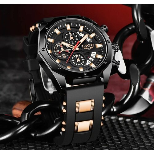 Наручные часы LIGE Style 2023-2024, черный