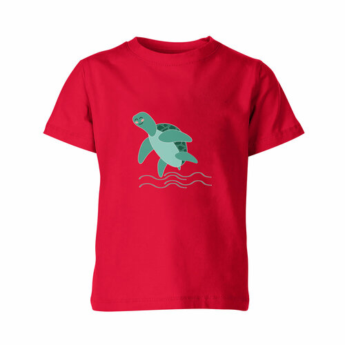 Футболка Us Basic, размер 10, красный мужская футболка черепаха водная красная мультяшная 2xl темно синий