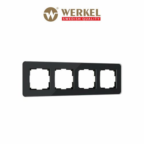 Рамка из стекла на 4 поста Werkel Elite W0042448 черный
