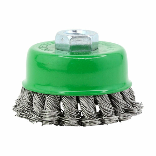 Корщетка для УШМ EuroBrush 13-161 витая жесткая чашеобразная d75 мм М14 нержавеющая сталь