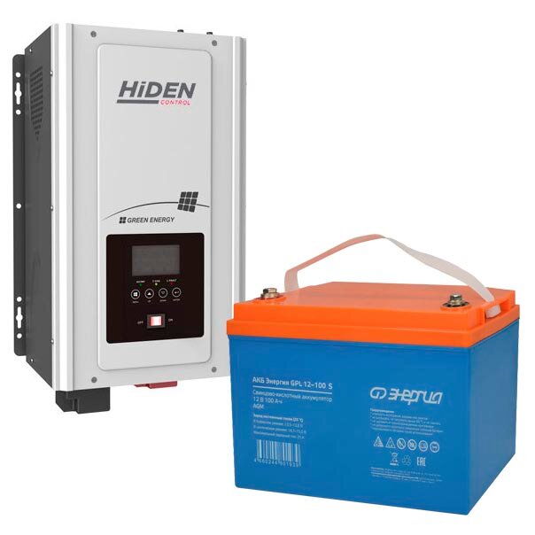 Комплект ИБП Hiden Control HPS30-1512 настенный + Аккумулятор GPL S 100 Ач 300Вт-180мин