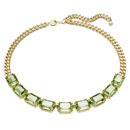 Колье SWAROVSKI кристаллы Swarovski длина 45 см зеленый золотой 6900₽