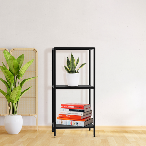 Стеллаж этажерка широкий в стиле лофт металлические, мебель лофт для гостиной прихожей спальни ванной кухни, полки напольные столик, обувница, подставка для цветов, 3 полки, 60х60x127,5 см, Чёрный, Delta-Loft