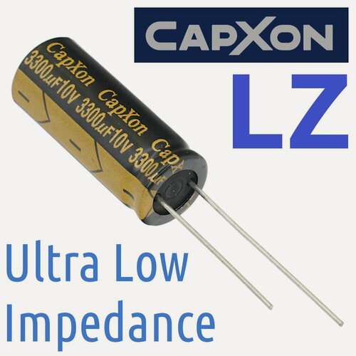 Изображение товара 3300мкФ 10В / LZ / 10х25 / 105 С / конденсатор электролитический (2шт)