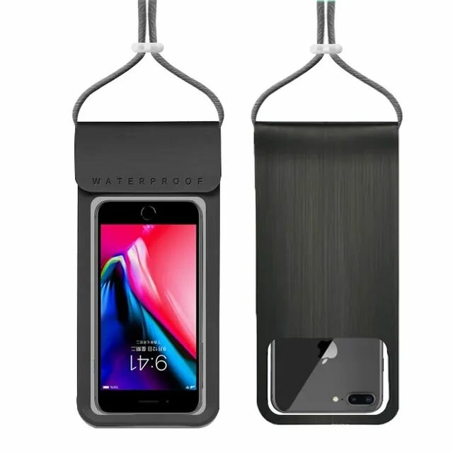 Водонепроницаемый чехол (сумка) для телефона 8" Black (IPX8, черная)