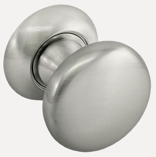 Изображение товара Ручка дверная Morelli MHR-1 SN белый никель, поворотная круглая ручка для двери комплект, фурнитура