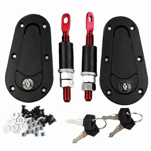 Замки капота врезные «D1» (с ключами, чёрные) belais #2730