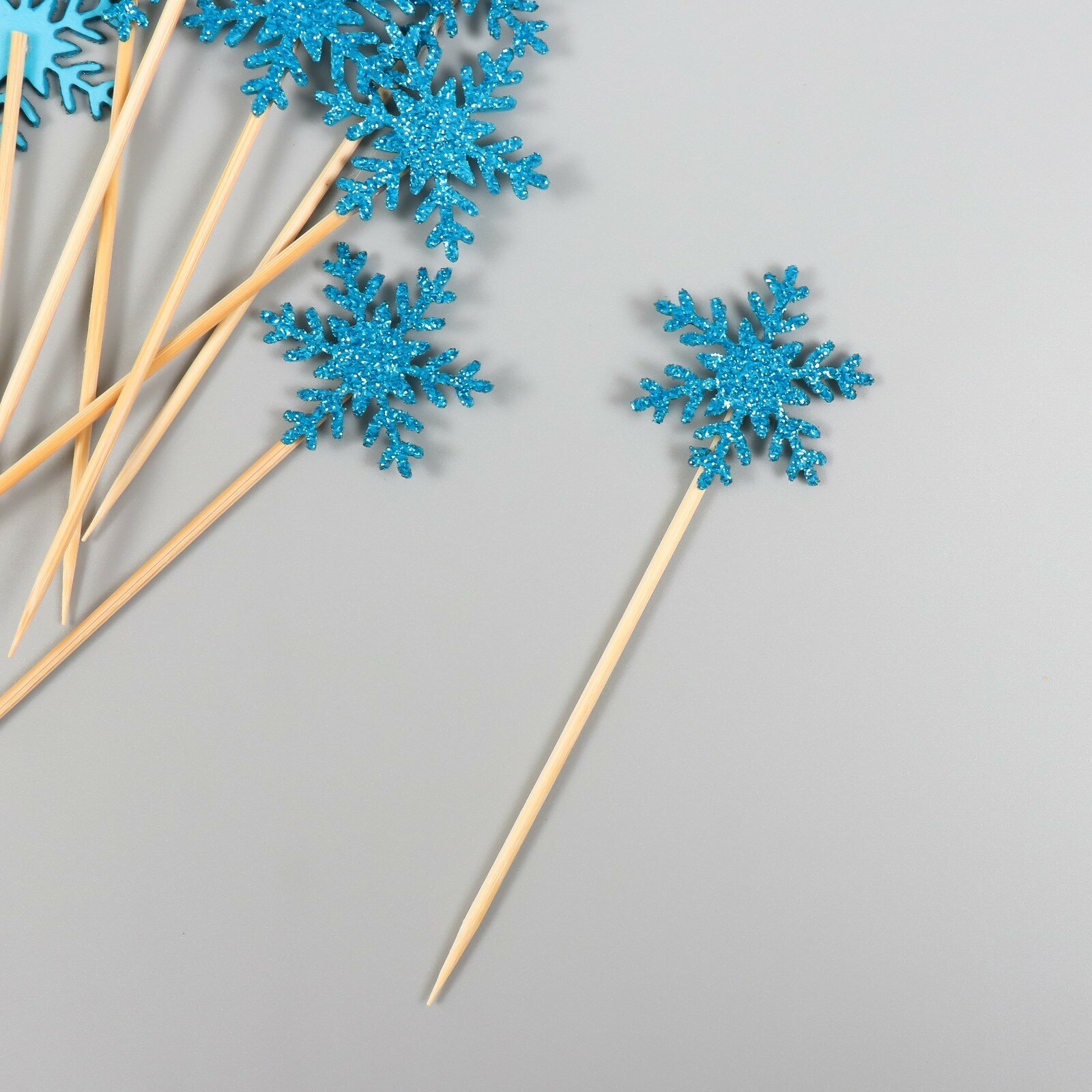 фото Декор для творчества "Голубая снежинка", 11 см (набор 10 шт)