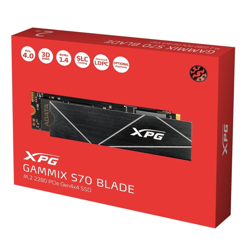 Жесткий диск SSD M.2 2280 2TB ADATA XPG GAMMIX S70 BLADE (AGAMMIXS70B-2T-CS) — фото 1