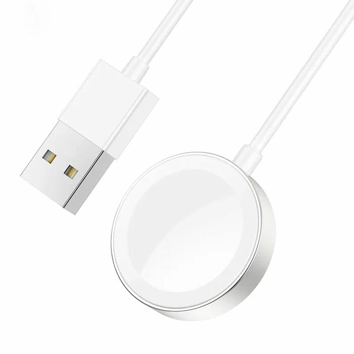 Беспроводное зарядное устройство для Apple Watch hoco CW39 / коннектор USB / белое — фото 1