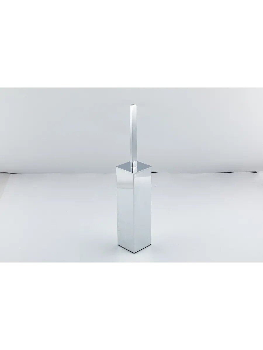 Ершик для унитаза Gappo G904 металл хром с крышкой подвесной 49х8 см