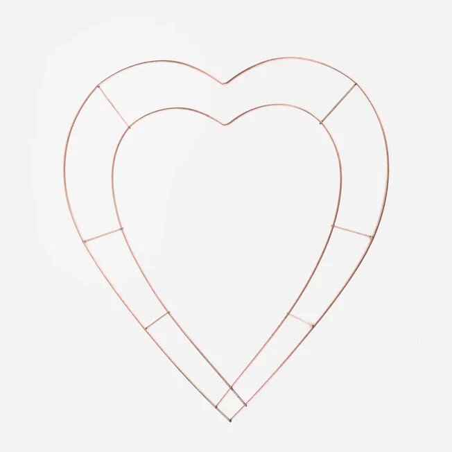 Основа для создания венка "Сердце", металл, бежевый, 38x41 см — фото 1