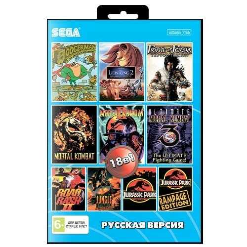Картридж 16 бит 18in1 №5 BS-18001 M.K. 1,2,3/ PRINCE OF PERSIA/ LION KING 2/ BOOGERMAN+. 256MB