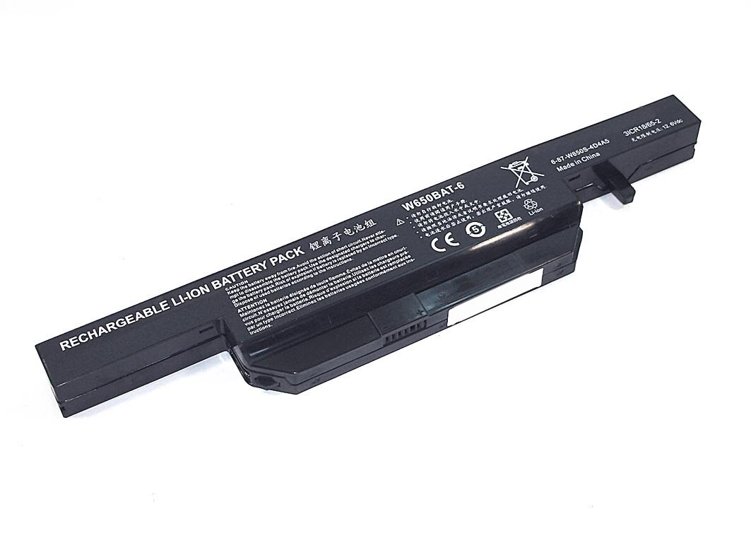 Аккумулятор OEM (совместимый с W650BAT-6) для ноутбука DNS CLEVO W650, W650SH 11.1V 5200mAh черный
