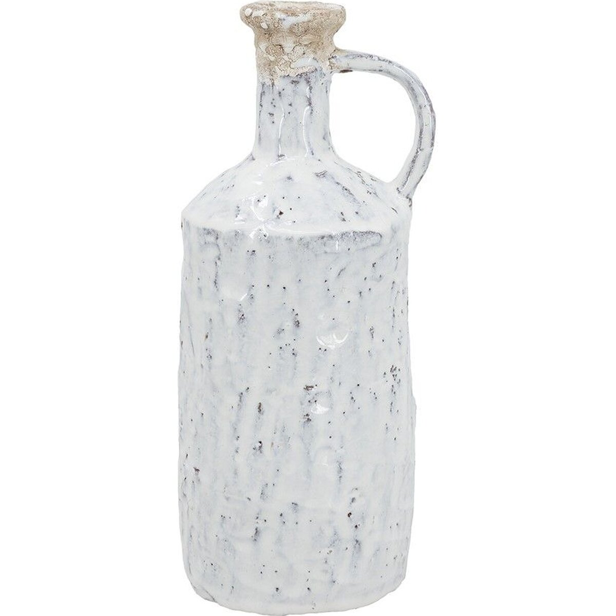 61186 Ваза настольная с ручкой 13х12х28см керамика белая Glasar