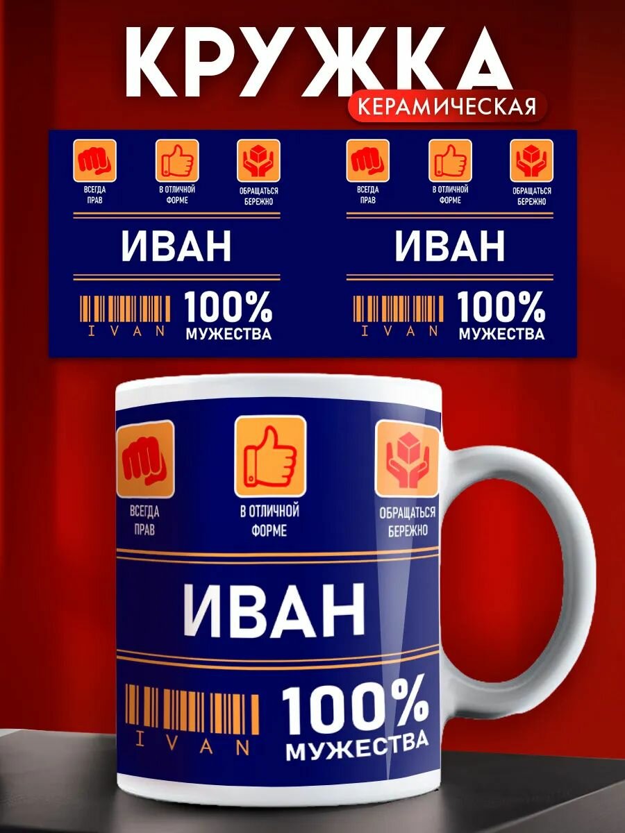 Кружка именная мужская Иван