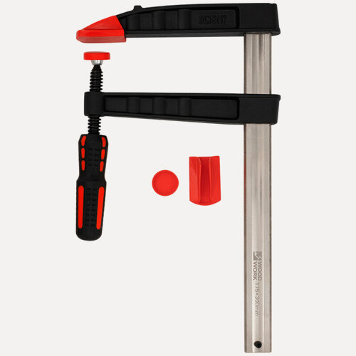 Изображение товара Струбцина из ковкого чугуна F-образная 300х175. Усилие прижима до 270 кг DIN5117 WOODWORK/вудворк FCF-3017