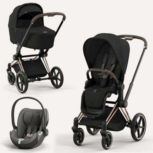 Изображение товара Детская коляска 3в1 Cybex Priam IV Rose Gold, цвет Sepia Black (Чёрный), артикул производителя 523001473 / 523000219
