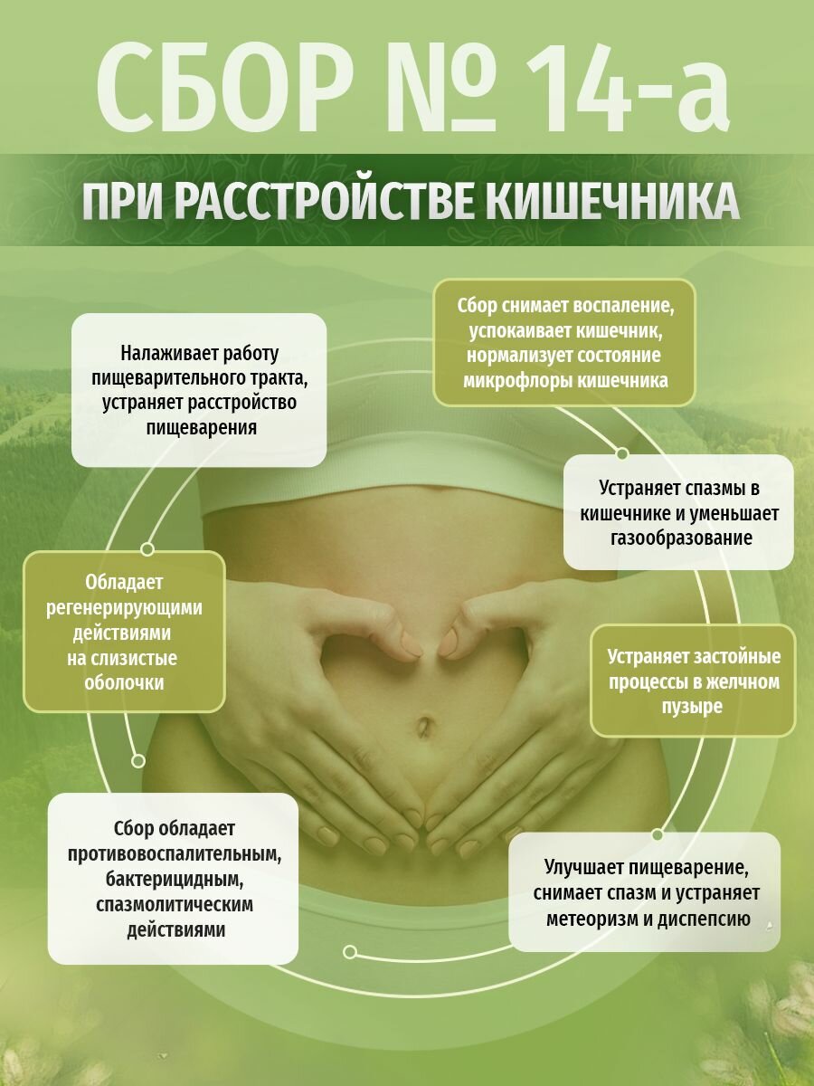 Картинки Травы Кавказа Сбор № 14-а при расстройстве кишечника, 130 гр.