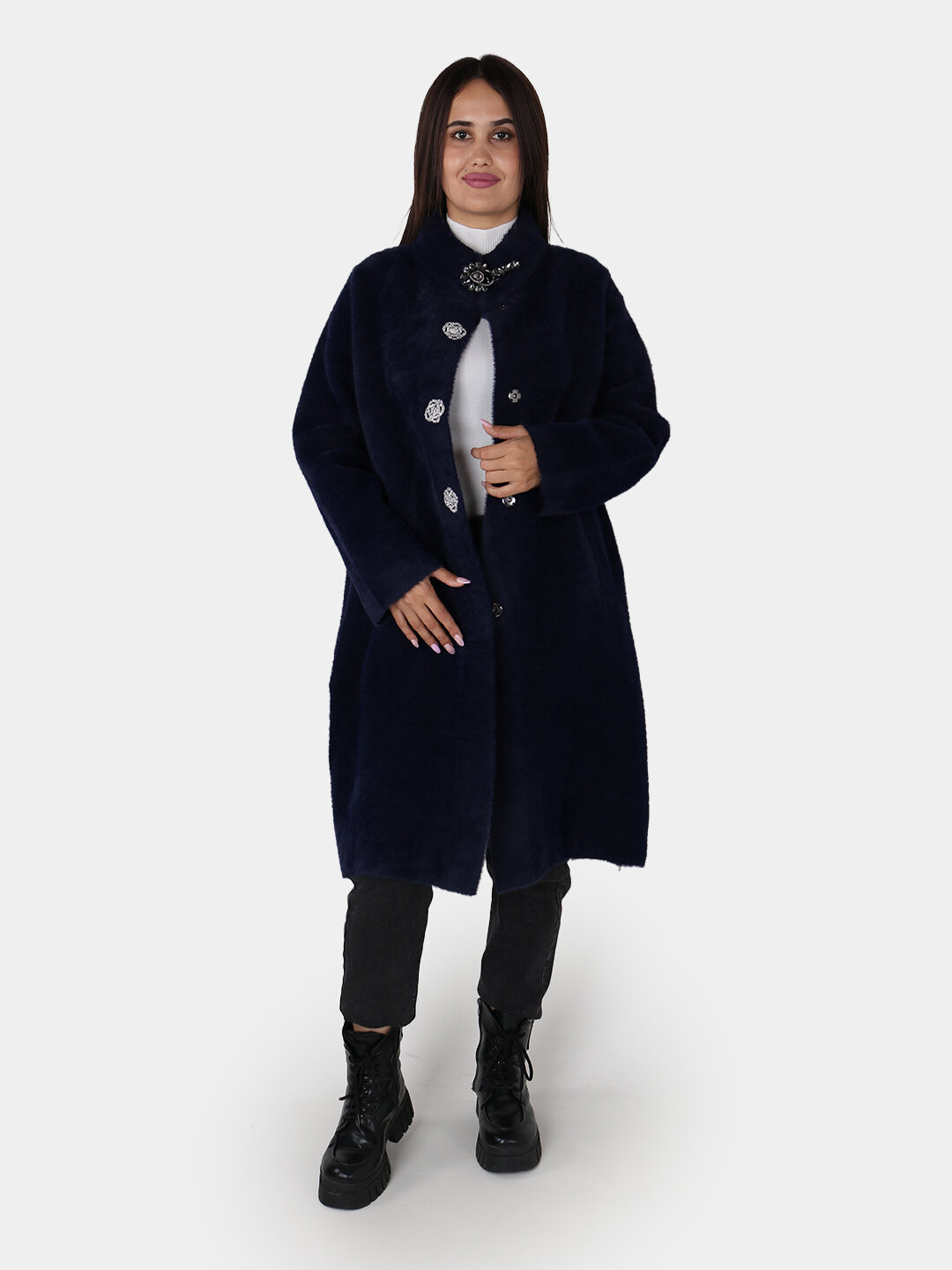 Пальто, размер One Size, темно-синий — фото 1