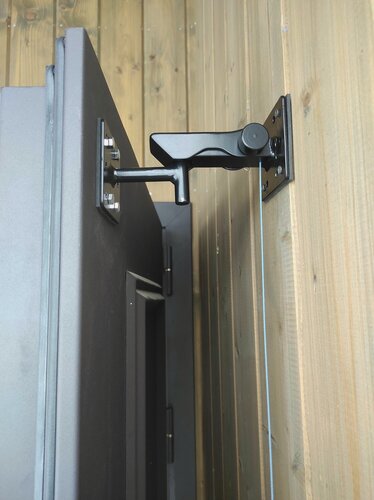 Изображение товара Ограничитель (упор-стоппер) с фиксатором для тяжёлой двери без кожуха декоративного