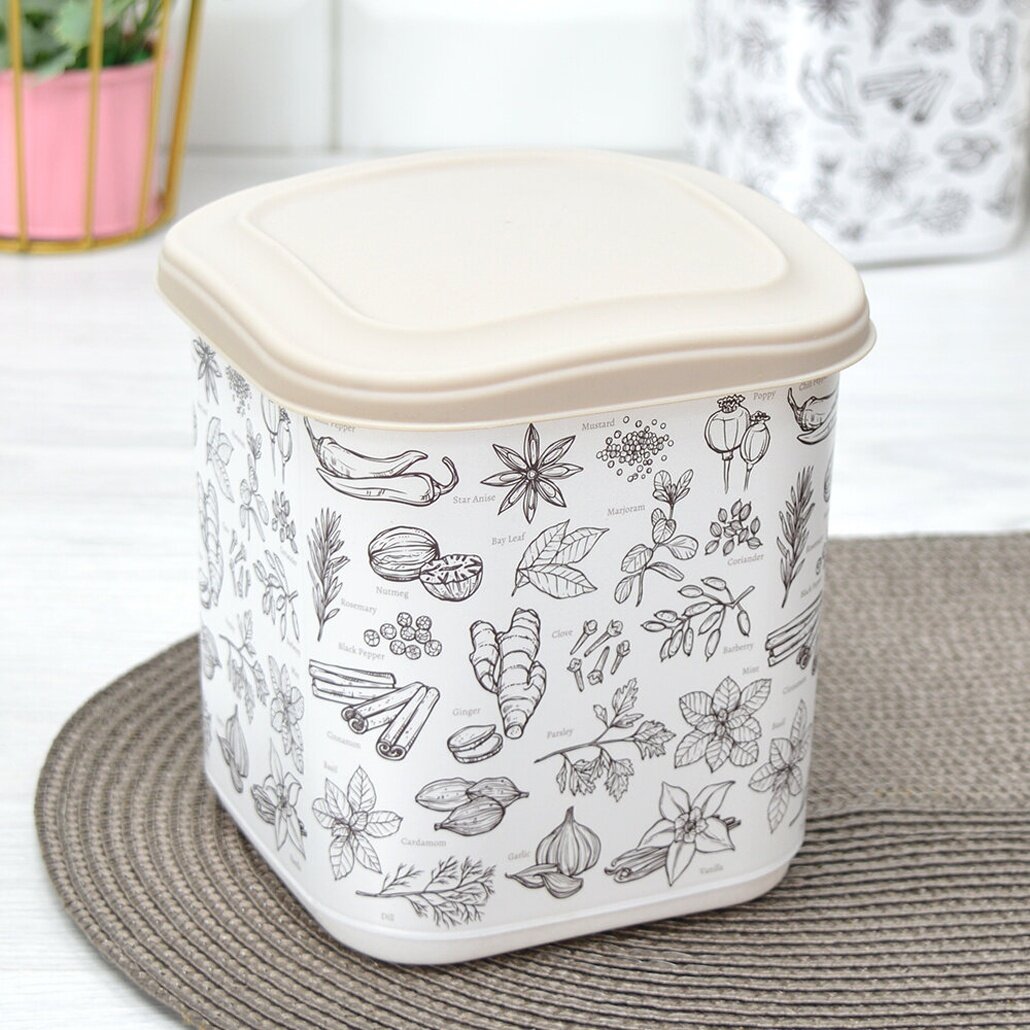 Емкость для сыпучих продуктов 18л с герметичной крышкой безопасный пластик