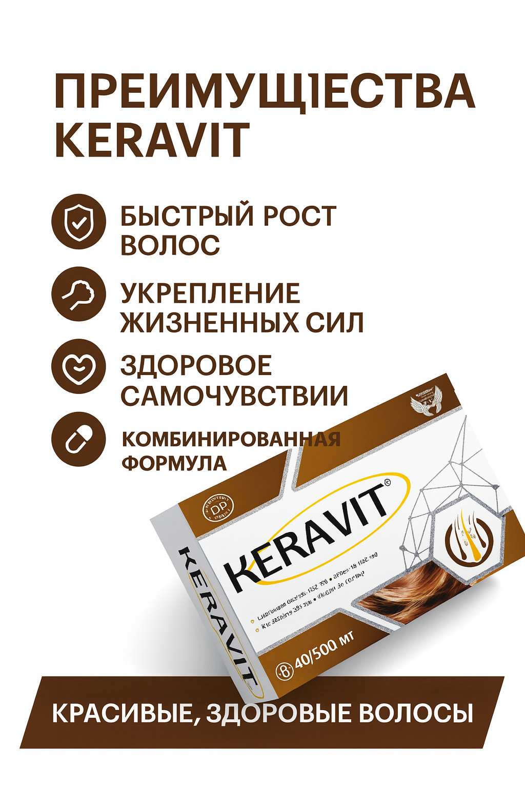 Керавит 40 капсул — эффективное средство для роста и защиты волос