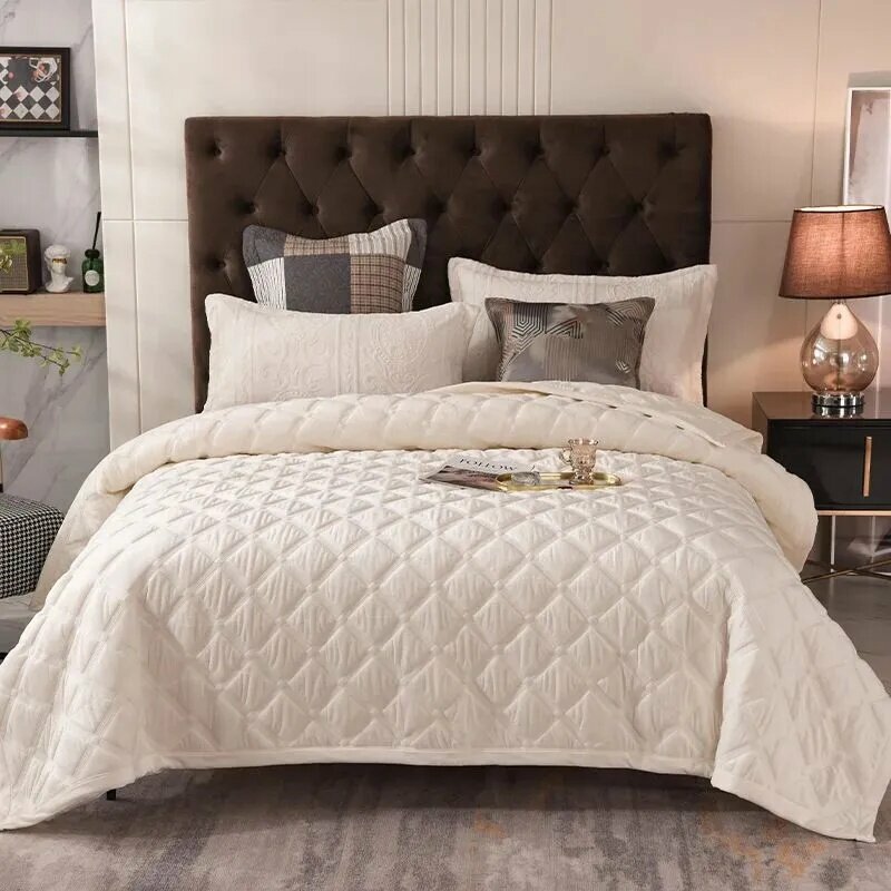 E GELAND Покрывало стеганные покрывала Велюр искусственный с размерами: 260 см х 240 см