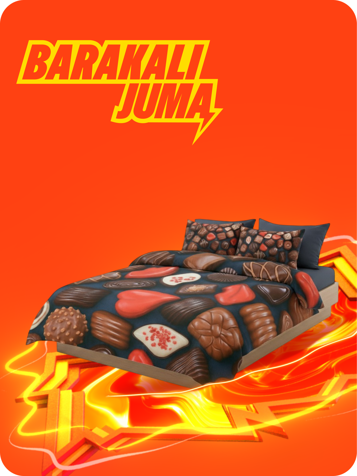 Комплект постельного белья из сатина Rania, двуспальный, 100% хлопок